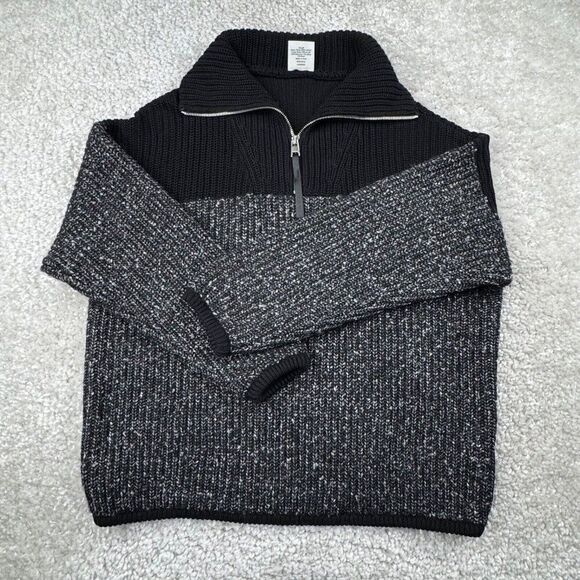 Varley Willard Half Zip Knit Colorblock Pullover Black - Picture 2 of 10